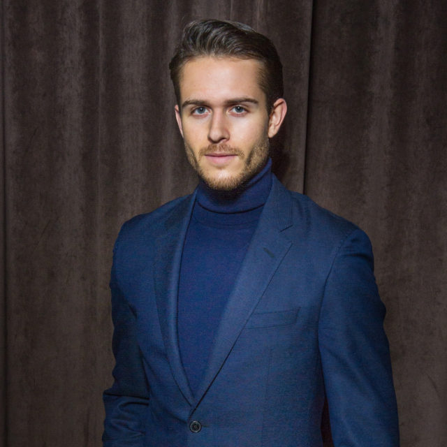 Adam Gallagher in HUGO BOSS at the BOSS Menswear Fall/Winter 2017 collection presentation